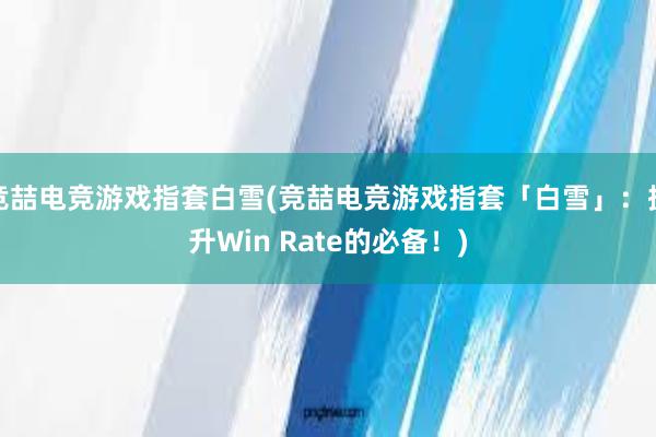 竞喆电竞游戏指套白雪(竞喆电竞游戏指套「白雪」：提升Win Rate的必备！)