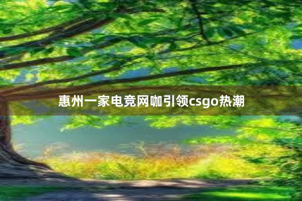 惠州一家电竞网咖引领csgo热潮